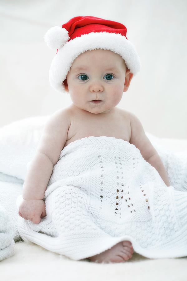 baby in santa hat