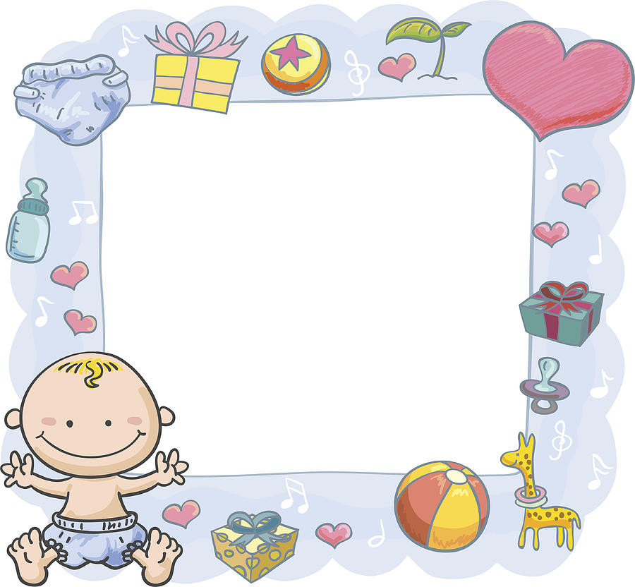 Baby Boy with orante frame Drawing by LokFung