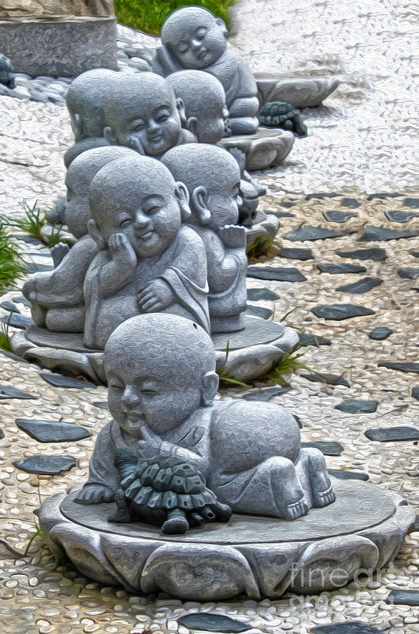 Buddha Photograph - Baby Buddhas by Gregory Dyer