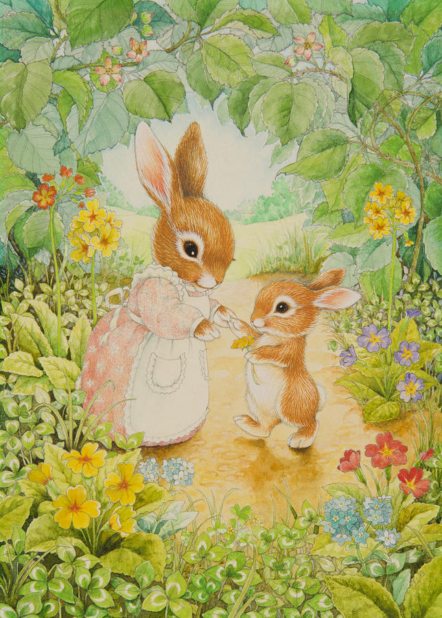 Baby Bunny Painting by Lynn Bywaters