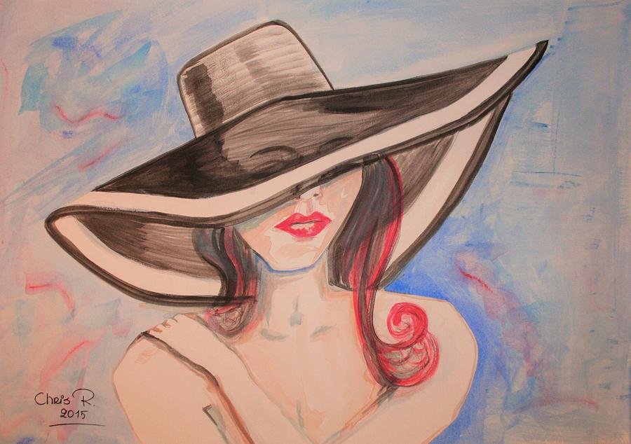 Baby can I leave my Hat on Painting by Christel Roelandt