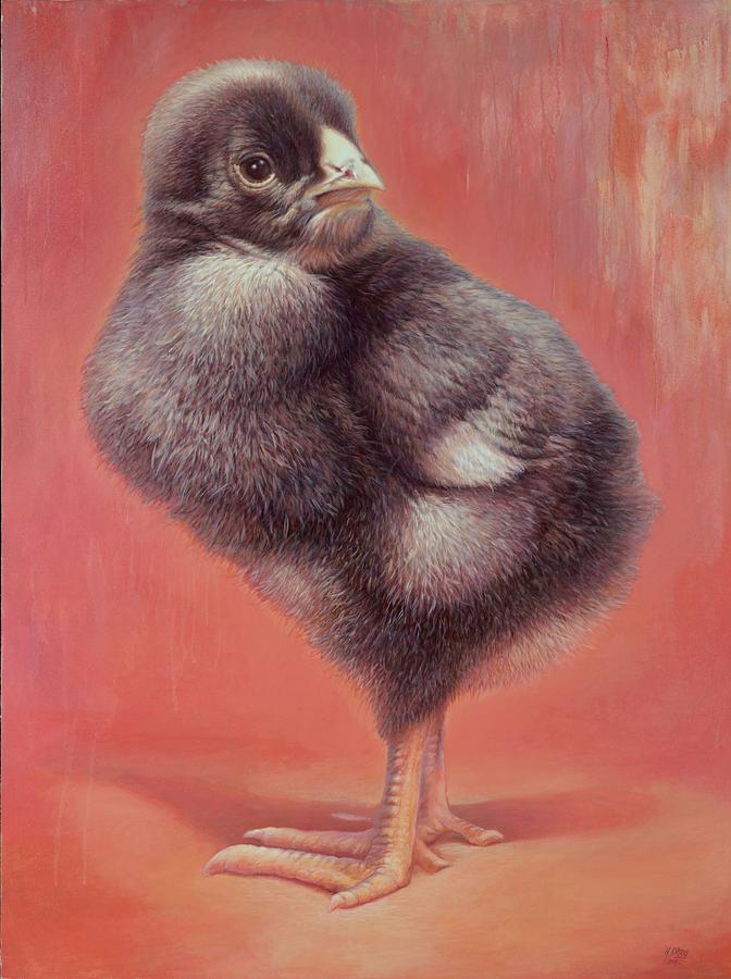 Baby Chick Painting by Hans Droog