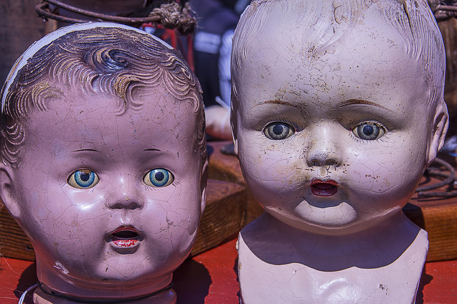 Doll Photograph - Baby Doll Heads by Garry Gay