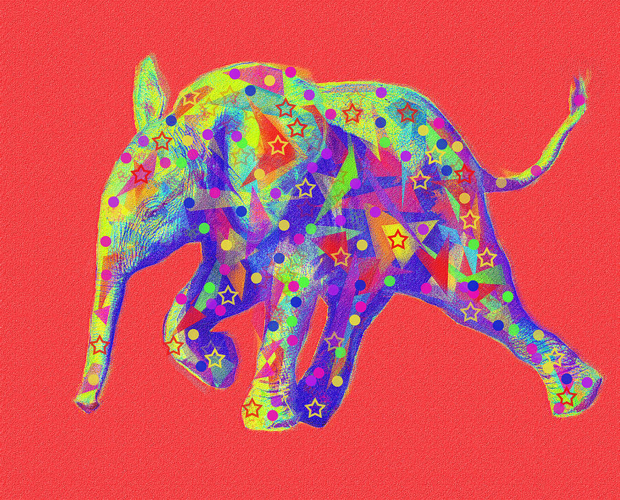 Baby Elephant Abstract Digital Art by Jane Schnetlage