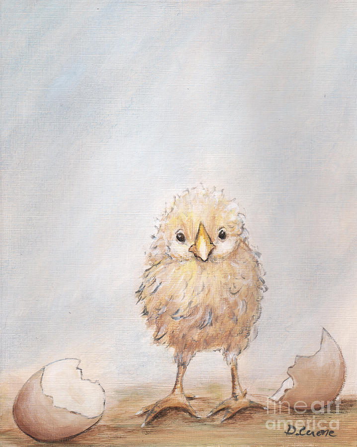Baby Farm Animal Chick Painting by Debbie Cerone