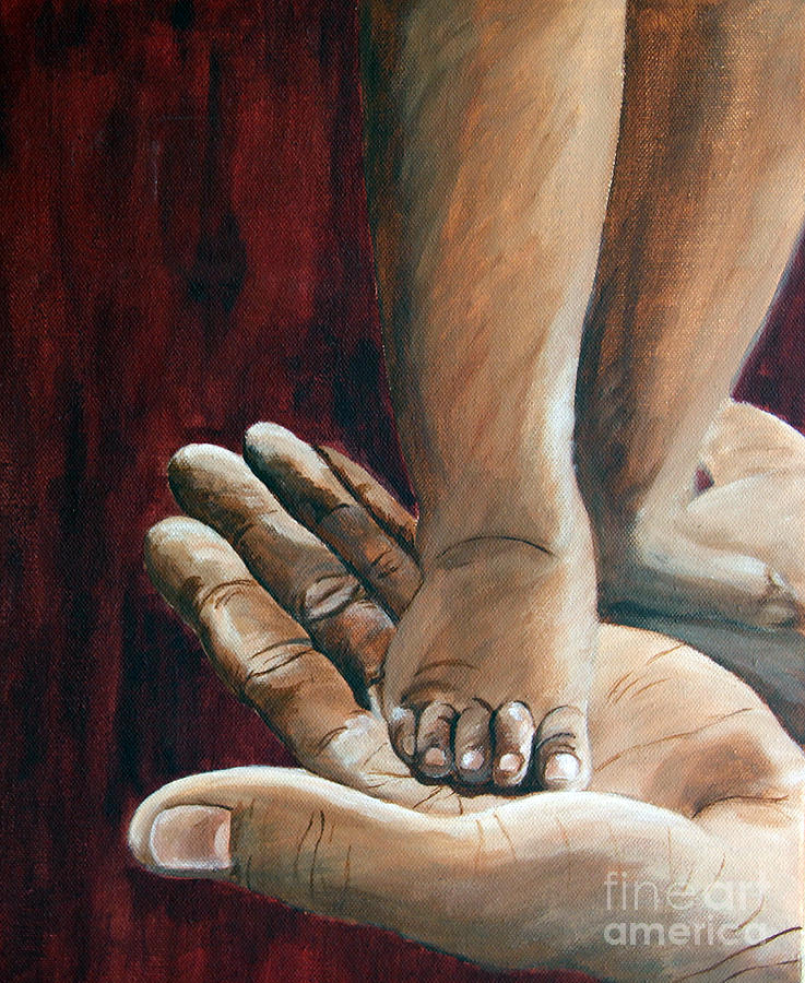 Baby Foot Painting by Christiane Schulze Art And Photography