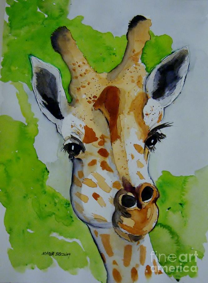 Baby Giraffe Painting by Marcia Breznay