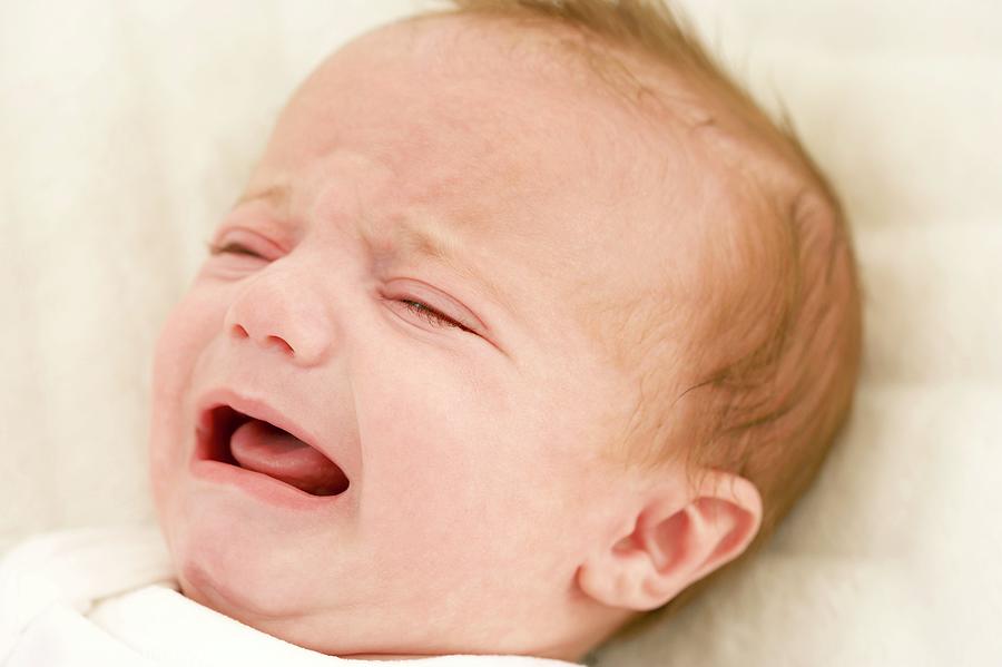 newborn baby girl crying