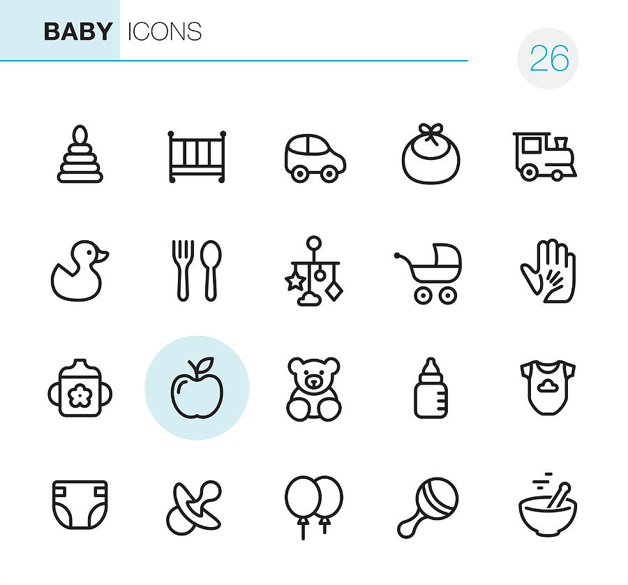 Baby Goods - Pixel Perfect icons Drawing by Lushik