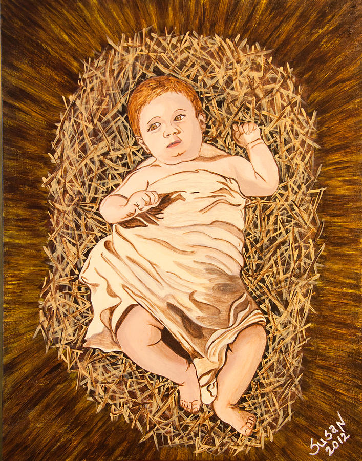 Baby Jesus Painting by Susan Cliett
