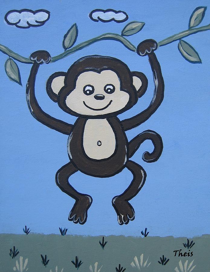 Baby Monkey Painting by Suzanne Theis