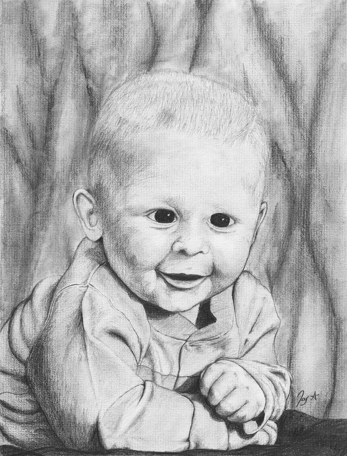 Elbow Drawing - Baby Owen by Jay Alldredge
