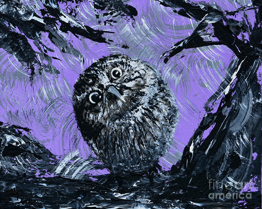 Baby Owl Painting by Alys Caviness-Gober