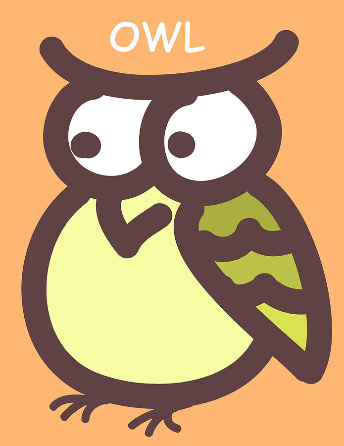 Owl Digital Art - Baby Owl Nursery Wall Art by Nursery Art