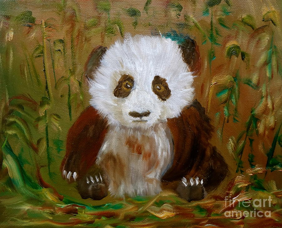 Baby Panda Painting by Jenny Lee