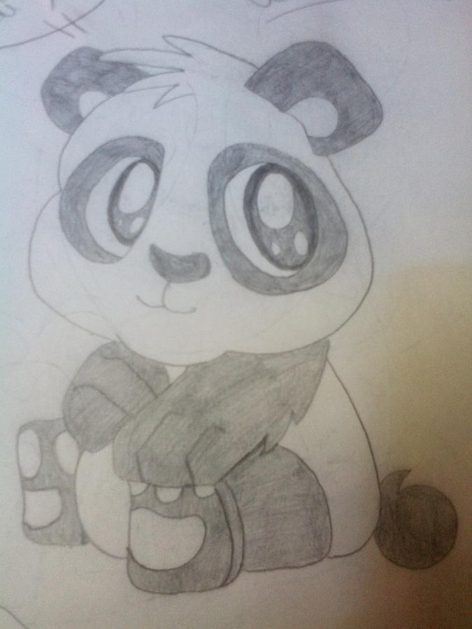 Cute Baby Panda with a Smile Watercolor · Creative Fabrica