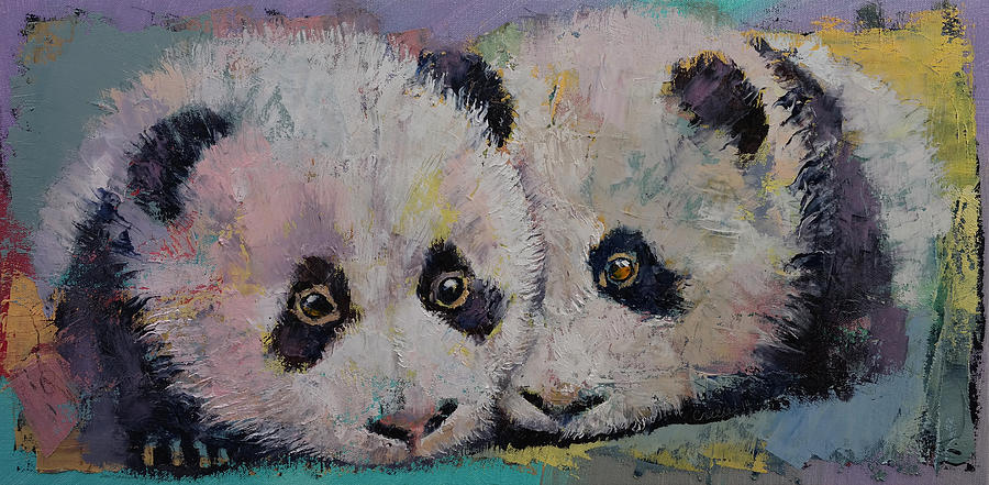 Wildlife Painting - Baby Pandas by Michael Creese
