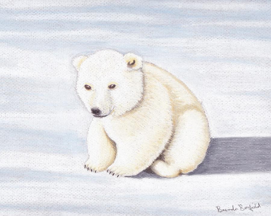 Baby Polar Bear Pastel by Brenda Bonfield