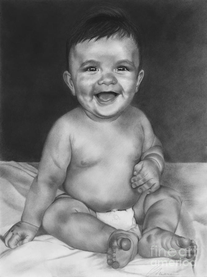 Baby Portrait Sketch Drawing by Abaa Shewale - Pixels