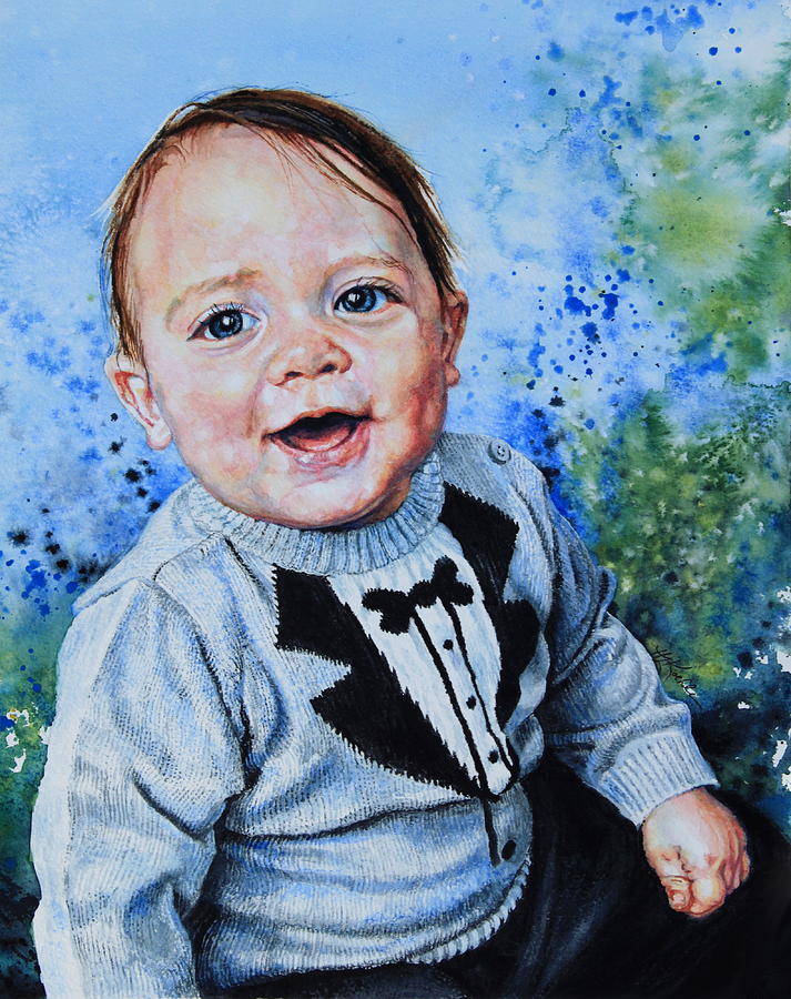 Baby Portrait Painting by Hanne Lore Koehler