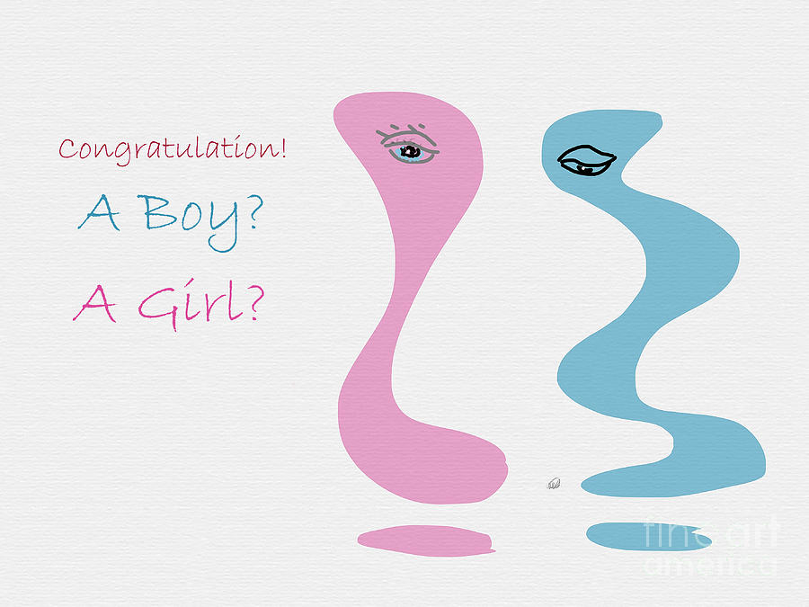 Baby Painting - Baby Shower Boy or Girl by Angela Stanton