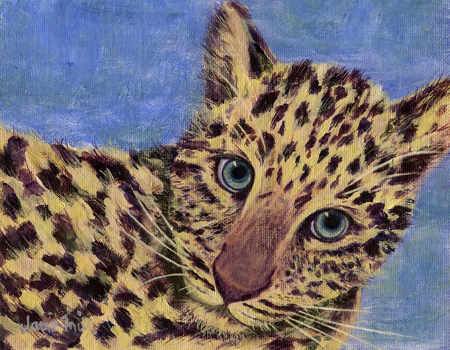 Baby Spotted Cat Painting by Jamie Frier
