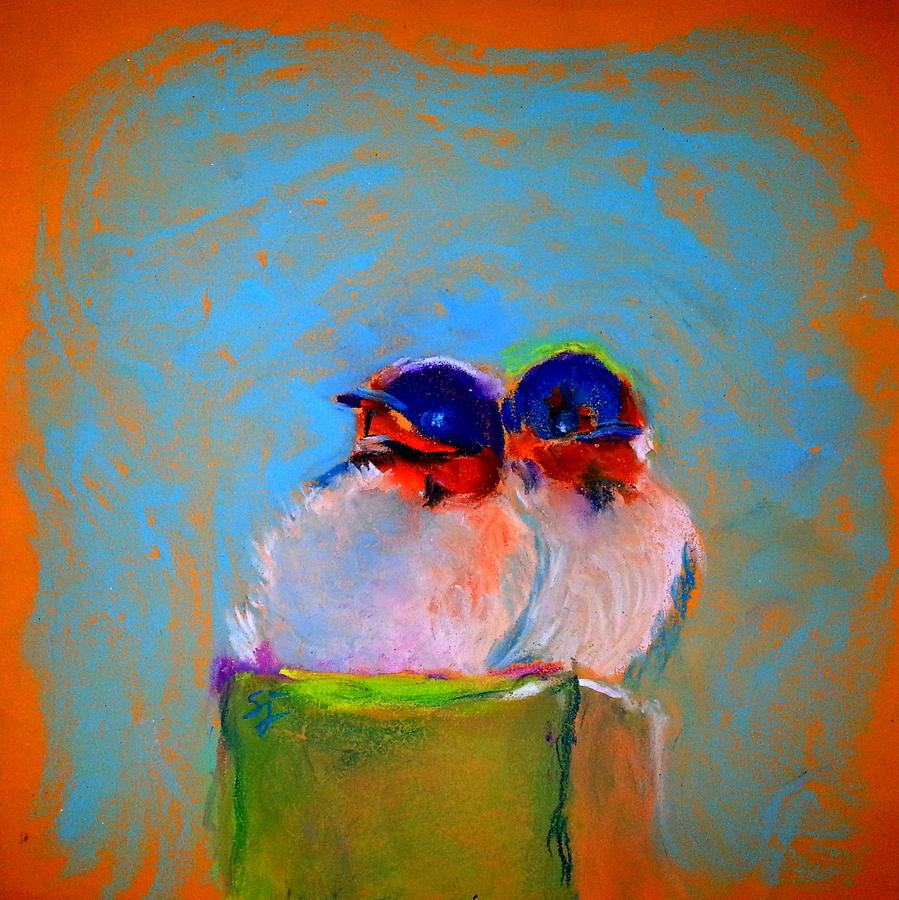 Baby Swallows Painting by Sue Jacobi