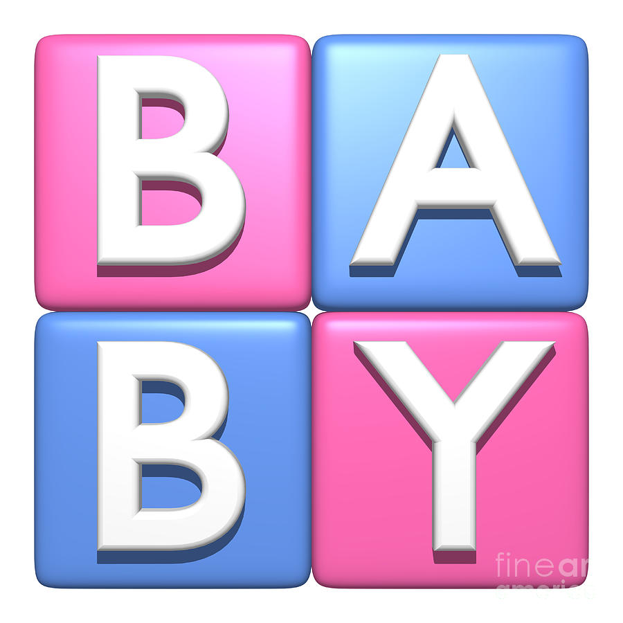 Cube Digital Art - Baby Toy Blocks - Stacked Version by Shazam Images