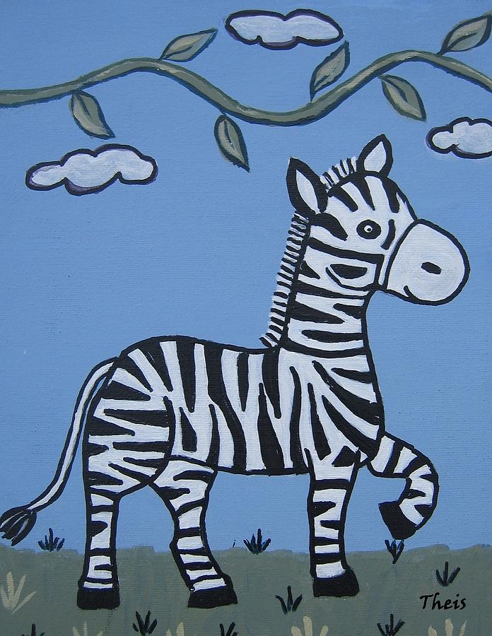 Baby Zebra Painting by Suzanne Theis