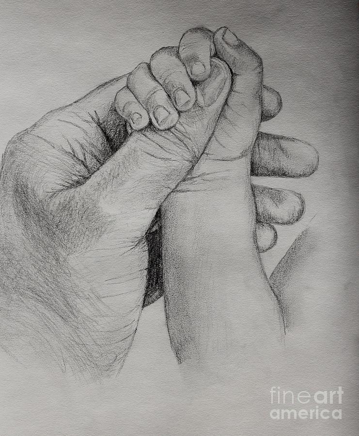 Babys Touch Drawing by Sabina Bonifazi