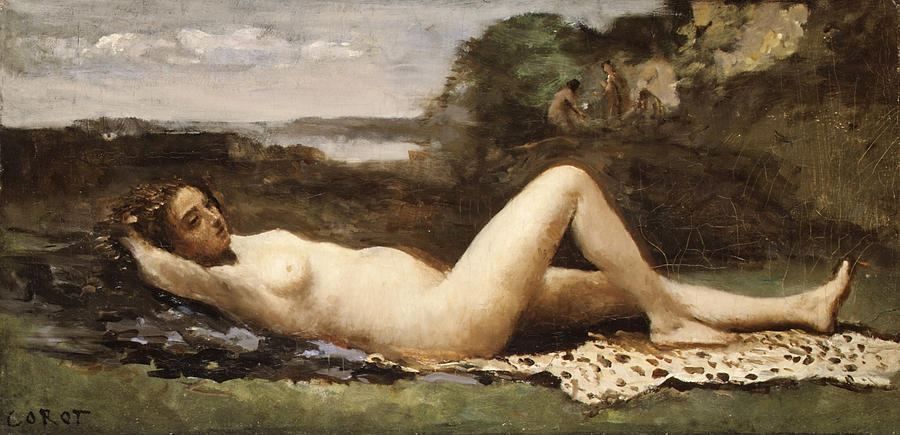 Nude Painting - Bacchante in a Landscape by Jean-Baptiste-Camille Corot