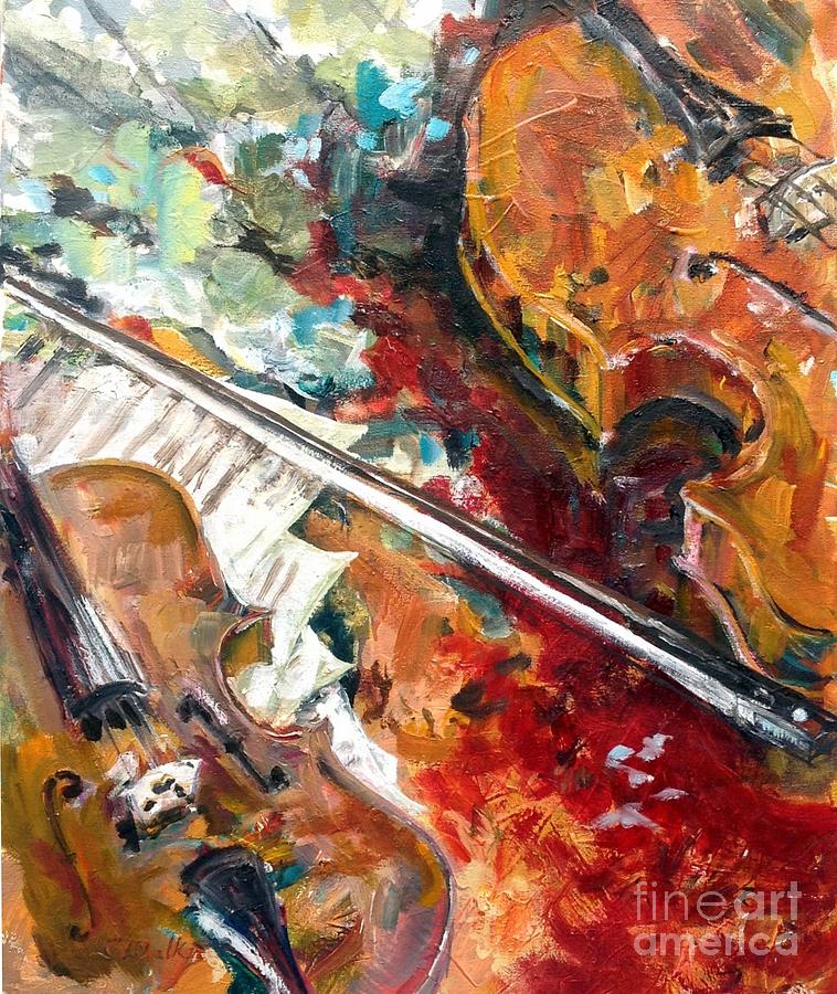 Bach Double Violin Concerto in D minor Painting by Chris Walker
