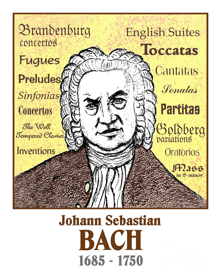 Bach Drawing by Paul Helm