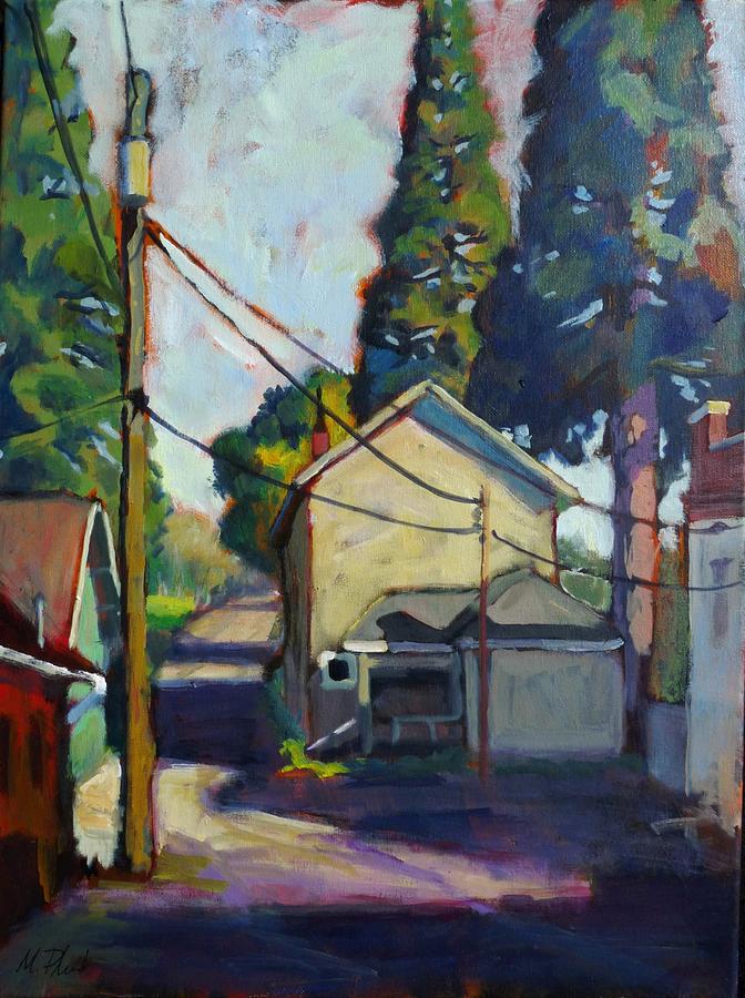 Alleyways Painting - Back Alley by Margaret Plumb