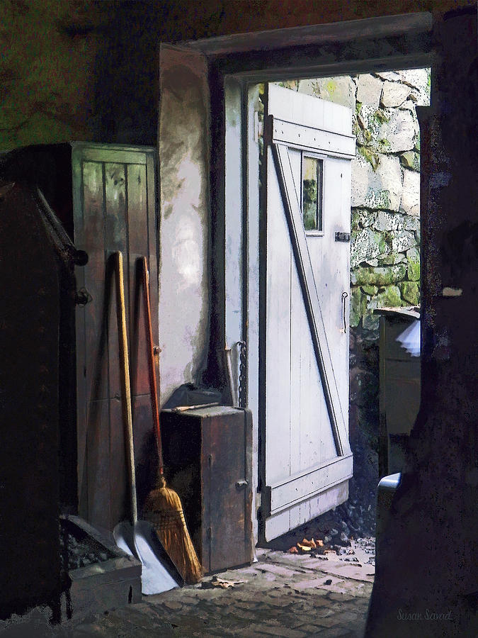 Shovel Photograph - Back Door of Shop by Susan Savad