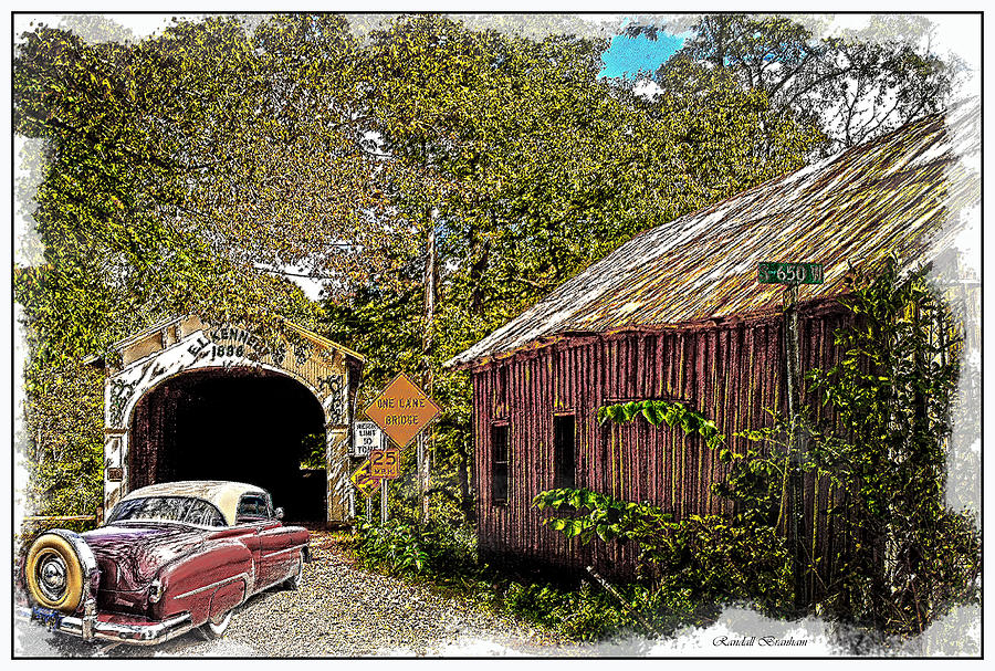 BACK IN TIME  old cars old barns old bridges Photograph by Randall Branham