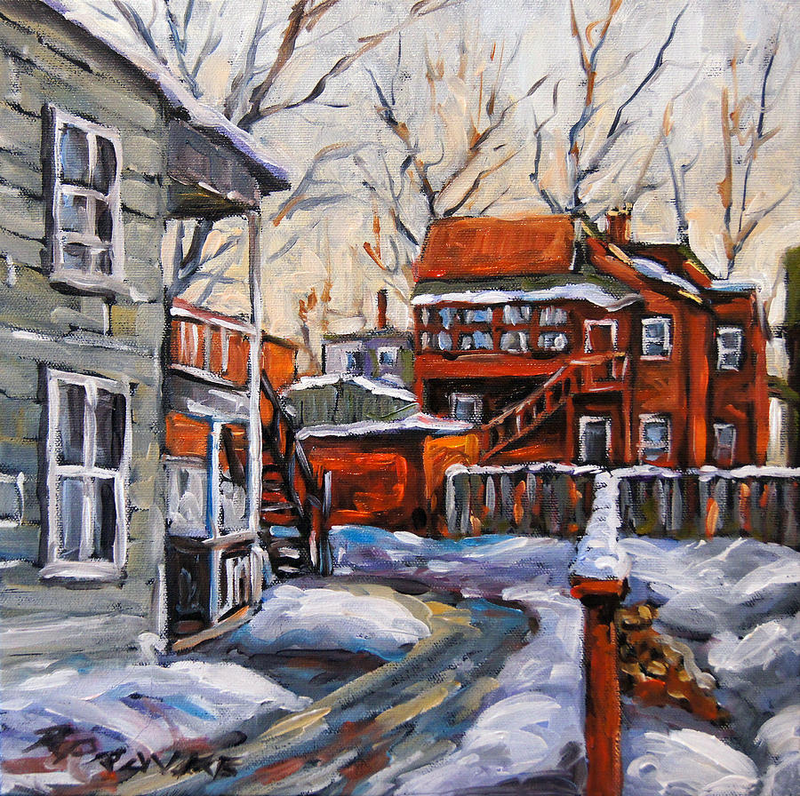 Back Lanes 02 Montreal by Prankearts Painting by Richard T Pranke