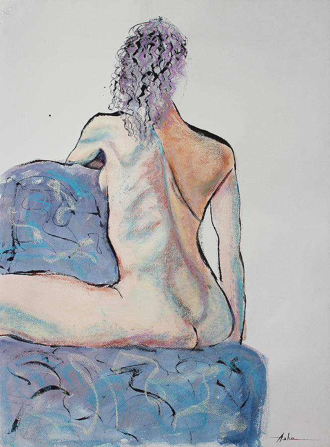 Back of a Woman Straddling a Chair Painting by Asha Carolyn Young