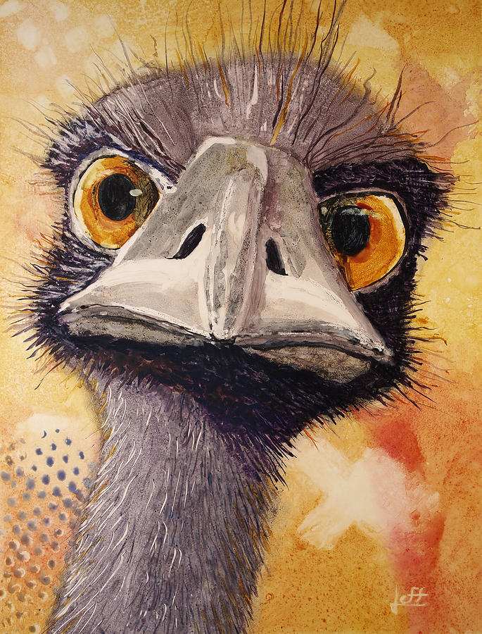 Ostrich Painting - Back Off Buddy by Jeff Chase