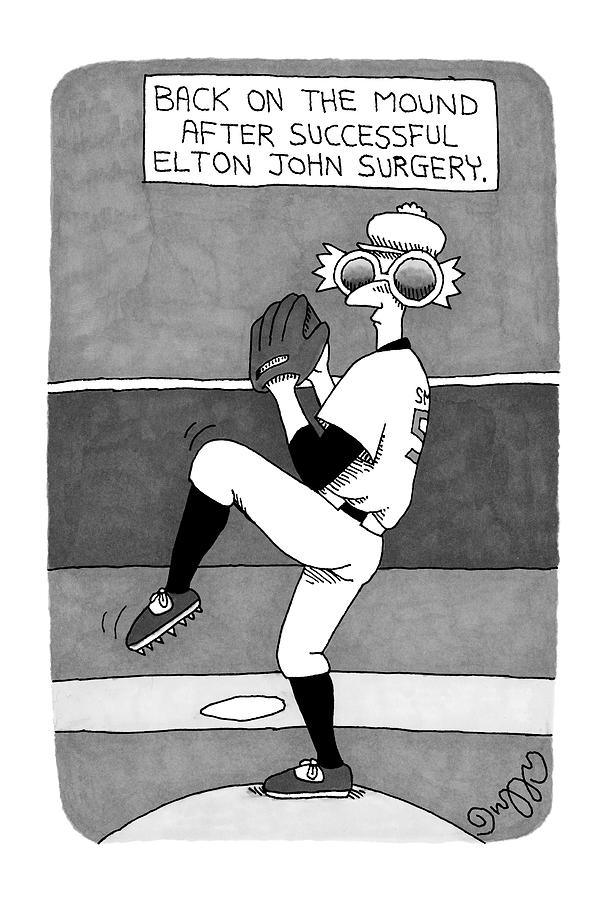 Back On The Mound After Successful Elton John Drawing by J.C.  Duffy