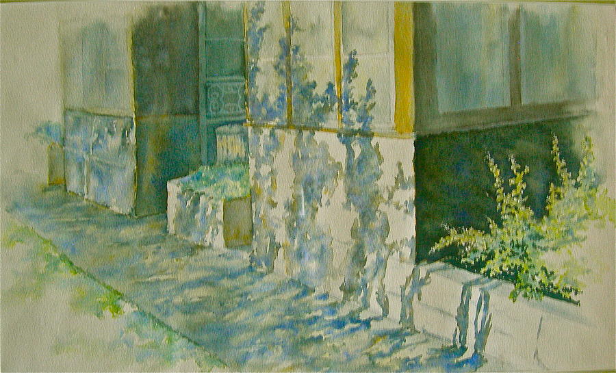 Back Porch Shadows Painting by Carolyn Rosenberger