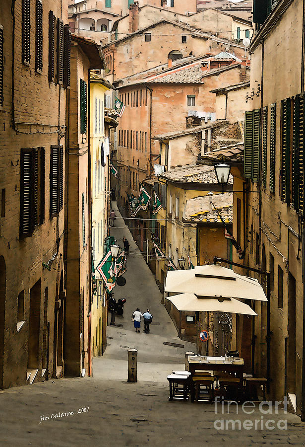 Back Street in Siena Italy Photograph by Jim  Calarese