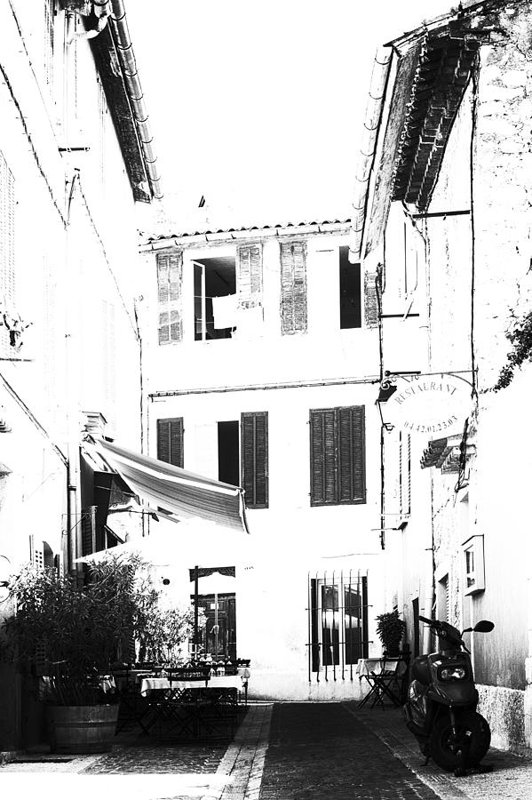 Black And White Photograph - Back Streets of a French Town - Vertical by Georgia Clare