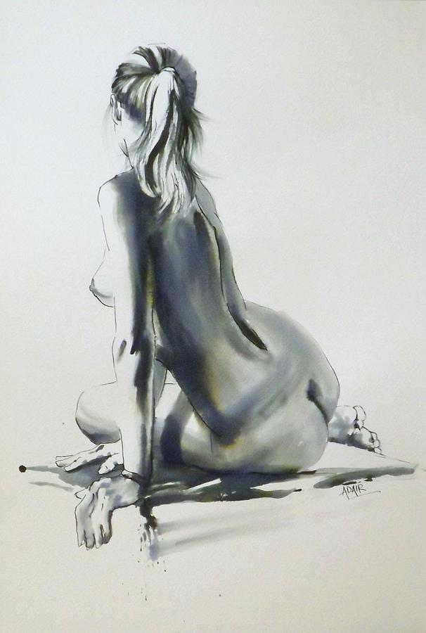 Fine Art Nudes Painting - Back to Black by Pauline Adair