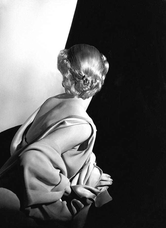 Back View Of A Model Wearing A Sleeveless Dress Photograph by Horst P. Horst