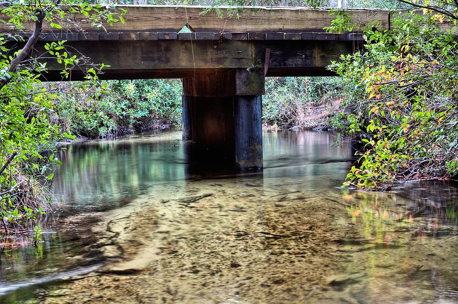 Nature Photograph - Back Water River Bridge by JC Findley