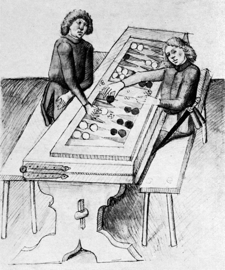 Backgammon, 15th Century Drawing by Granger