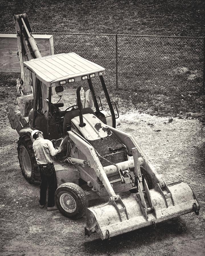 Backhoe BW Photograph by Rudy Umans