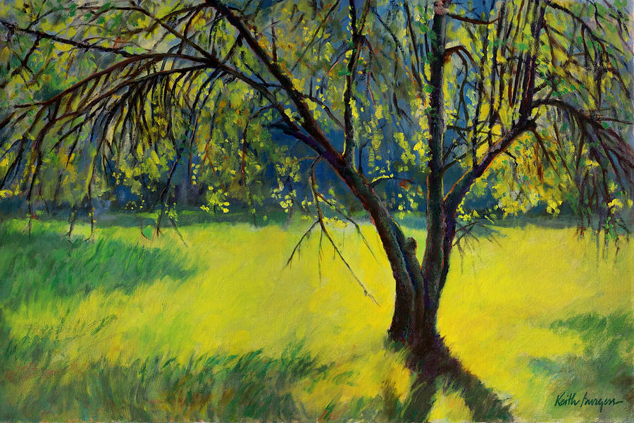 Backlit Apple Tree Painting by Keith Burgess - Fine Art America