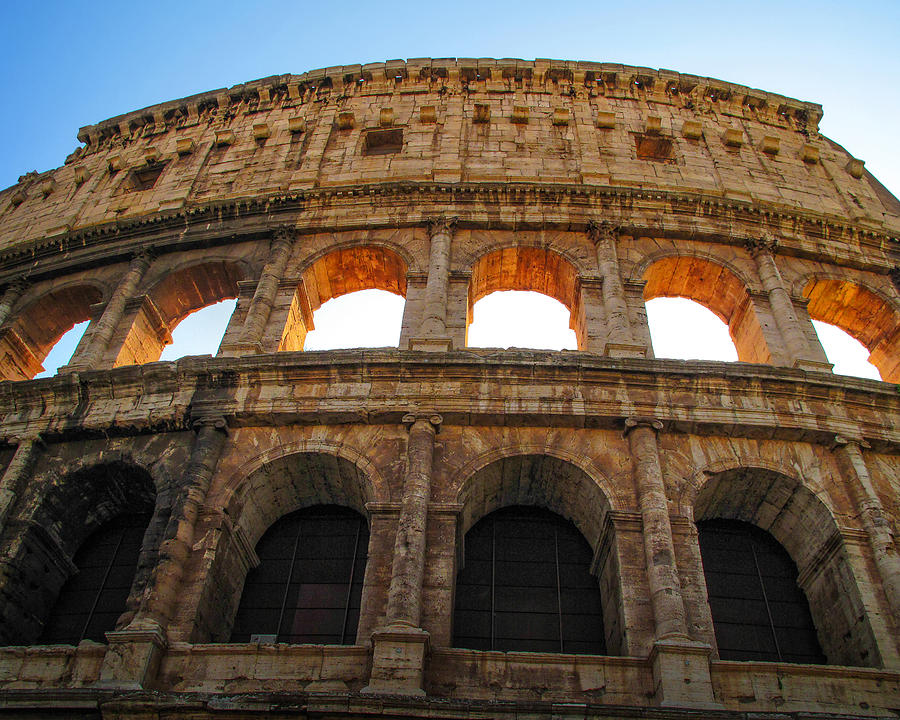 Architecture Photograph - Backlit  Colosseum by Joe Winkler